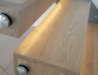 Oak Box Treads with LEDs