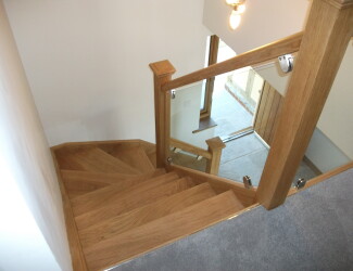 Oak With Glass Balustrade