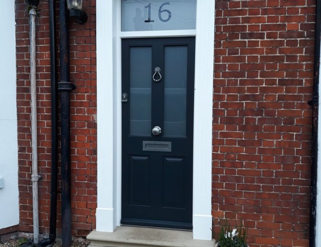 Entrance Door With Numbered Glass 